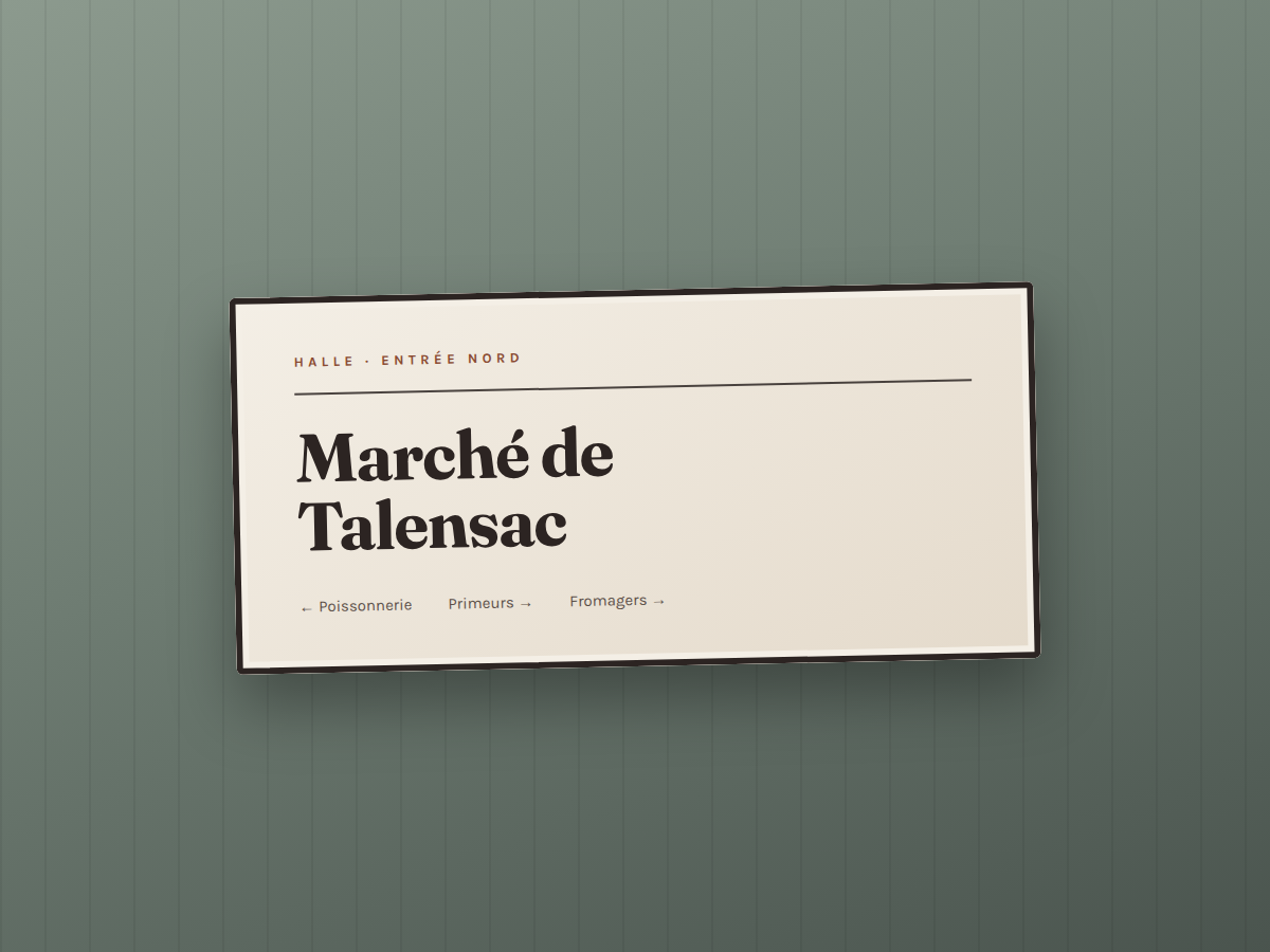 Signalétique du marché de Talensac